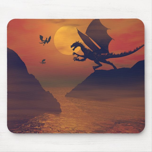 Dragon Sunset Mousepad (Vorne)