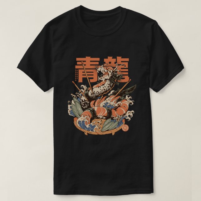 "Dragon Sushi - Noir" par ilustrata T-Shirt (Design vorne)