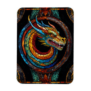 Dragon Swirl im mehrfarbigen Mosaikdesign Magnet