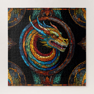 Dragon Swirl im mehrfarbigen Mosaikdesign Puzzle