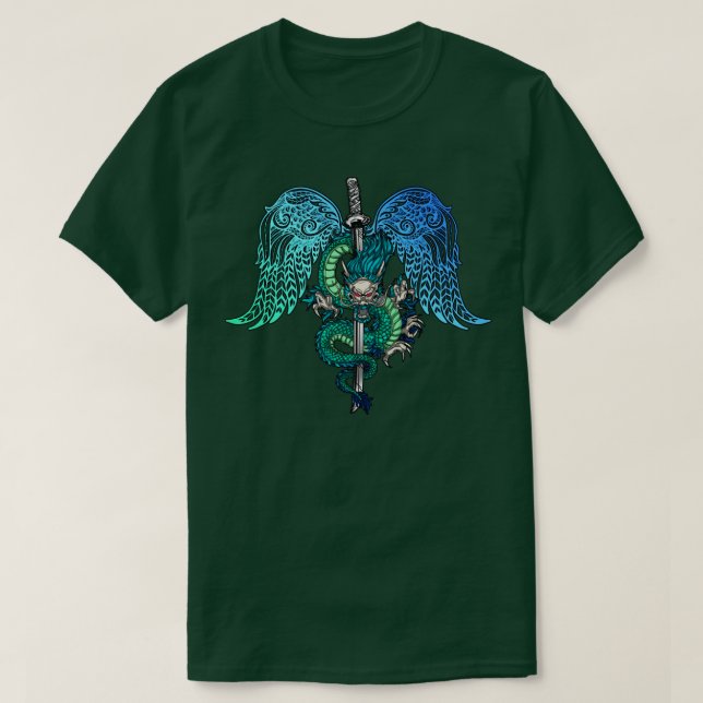 Dragon Sword Angel Wings T-Shirt (Design vorne)
