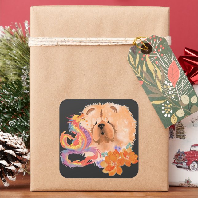 DRAGON-TALEZ: Jahr des Drachen Quadratischer Aufkleber (Feiertag)