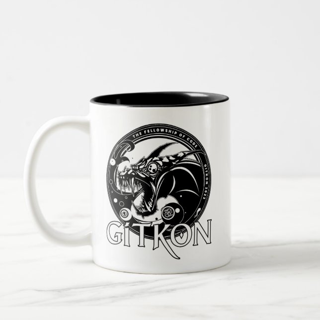 Dragon-Tasse | GitKon: Das Fellowship of Code Zweifarbige Tasse (Links)