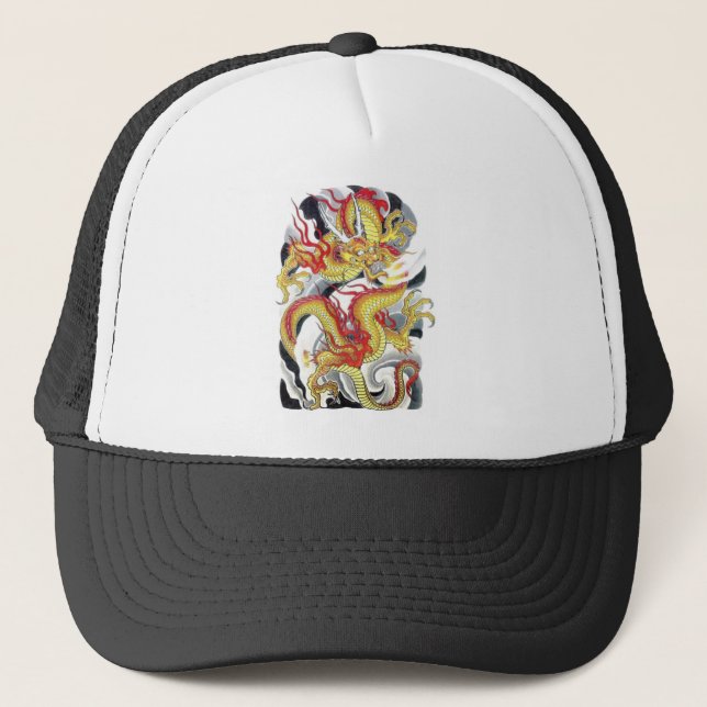 Dragon Tattoo Design Truckerkappe (Vorderseite)