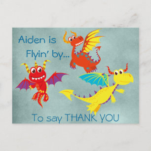 Dragon THANK YOU postcard (personalize) Postkarte