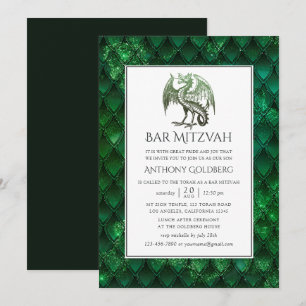 Dragon themed Bar Mitzvah Einladung