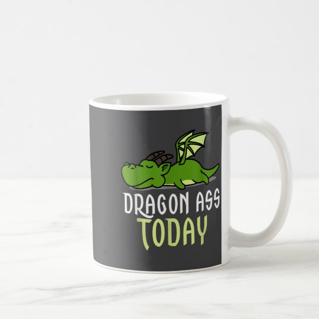 Dragon Today _ Dragging _ Lazy _ Funny Novelty _ G Kaffeetasse (Rechts)