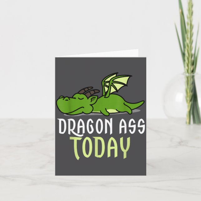 Dragon Today _ Dragging _ Lazy _ Funny Novelty _ G Karte (Vorderseite)