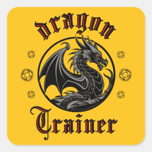 Dragon Trainer Fantasy Lizard Mythische Kreatur Quadratischer Aufkleber