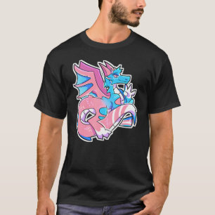 Dragon Trans Pride Transgender Flag Transsexual lg T-Shirt