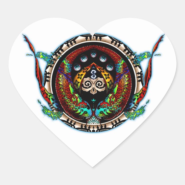 Dragon Twins Herz-Aufkleber (Vorderseite)