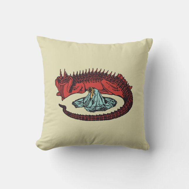 Dragon und Dragon queen Art Nouveau Stil Throw Kissen (Vorderseite)