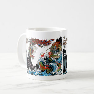 Dragon und Feng Huang. Illustration durch Insima Kaffeetasse