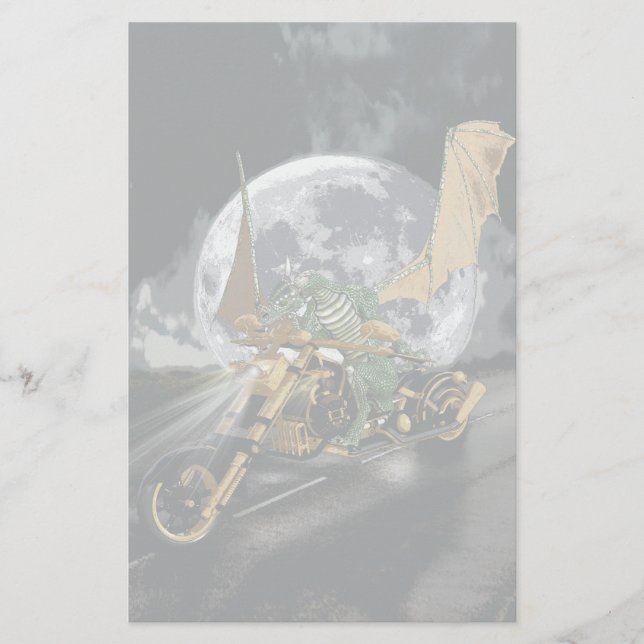 Dragon und Moon Fantasy Artwork Briefpapier (Vorderseite)