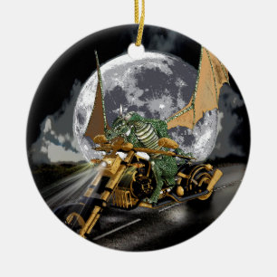 Dragon und Moon Fantasy Artwork Keramik Ornament