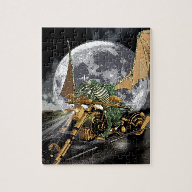 Dragon und Moon Fantasy Artwork Puzzle (Vertikal)