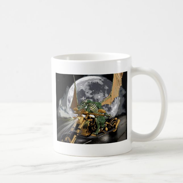 Dragon und Moon Fantasy Artwork Tasse (Rechts)