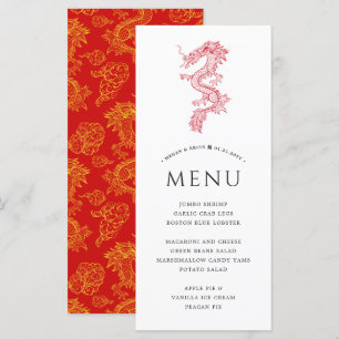 Dragon und Phoenix   Dragon Theme Menu Menükarte