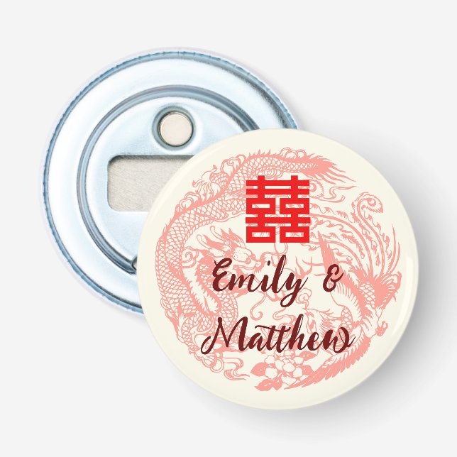 Dragon und Phoenix-Hochzeit in China Flaschenöffner (Vorderseite)