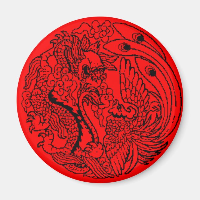 Dragon und Phoenix Magnet (Vorne)