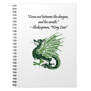 Dragon und Seiner Zorn Shakespeare King Lear Carto Notizblock