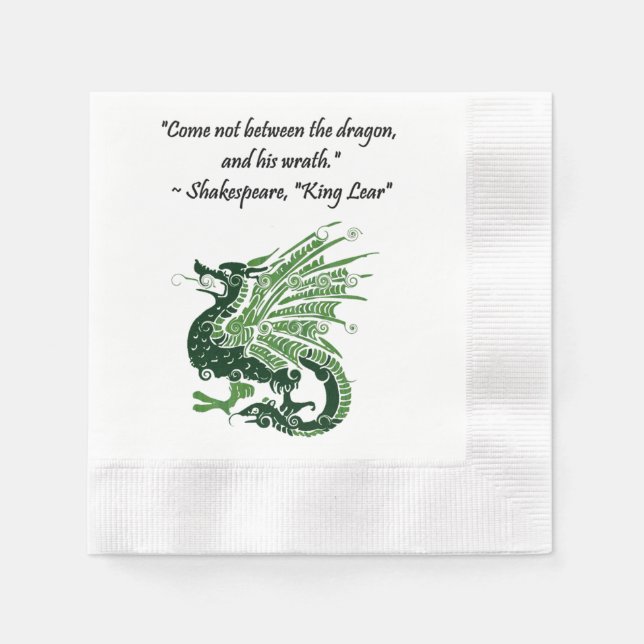 Dragon und Seiner Zorn Shakespeare King Lear Carto Serviette (Vorderseite)