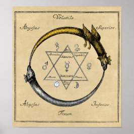 Dragon und Snake Ouroboros Mandala Poster