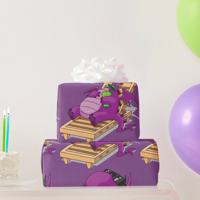 Dragon Vacation Wrapping Paper Geschenkpapier (Von Creator hochgeladen)