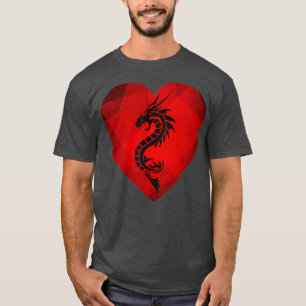 Dragon Valentinstag Heart Women Dragon Lover val T-Shirt
