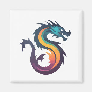 Dragon Vector Art Animal Modern Urban City Grafik Magnet