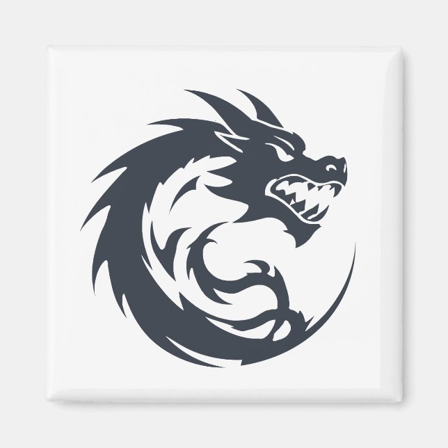 Dragon Vector Art Animal Modern Urban City Grafik Magnet (Vorne)