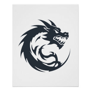 Dragon Vector Art Animal Modern Urban City Grafik Poster