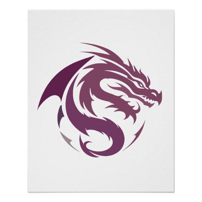 Dragon Vector Art Animal Modern Urban City Grafik Poster (Vorderseite)