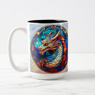 Dragon Verlassen Handgetränker aus gefestigtem Gla Zweifarbige Tasse