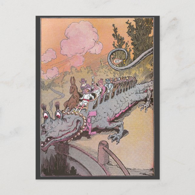 Dragon Vintag Oz Illustration Postkarte (Vorderseite)