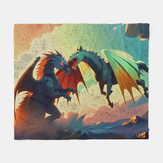 Dragon vs Pegasus  Fleecedecke