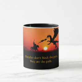 Dragon vs Ritter Inspiration Motivierend Kaffee Tasse