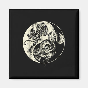 Dragon Vs Tiger Tattoo! Yin and Yang Beast Fight Magnet