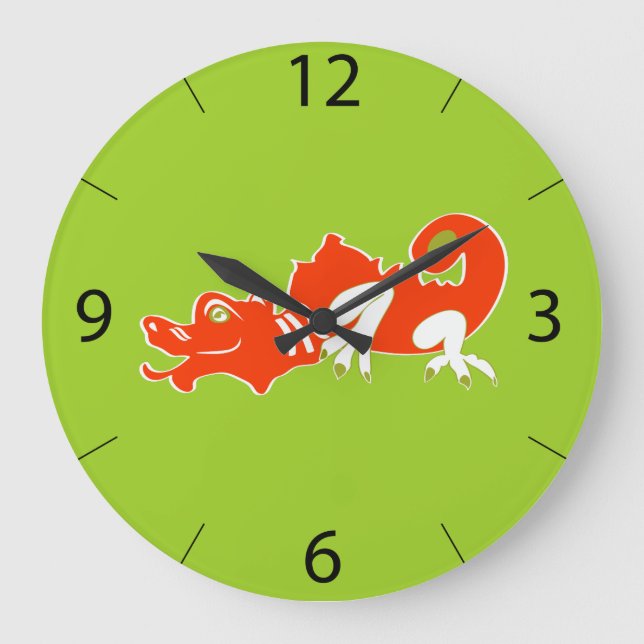 Dragon Wall Clock Große Wanduhr (Vorderseite)