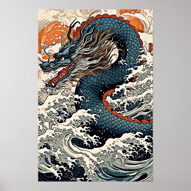 Dragon Wall Poster, japanische Kunstdarstellung Poster (Vorne)