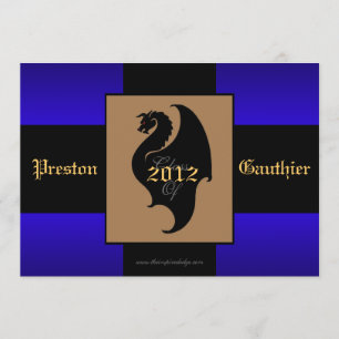Dragon Wappen Blue Senior Abschluss Einladung
