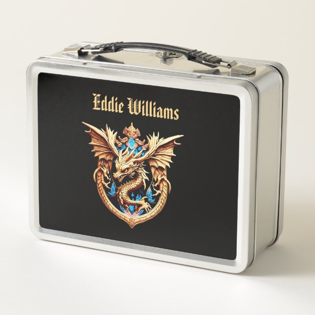 Dragon Wappen Metal Lunch Box (Rückseite)