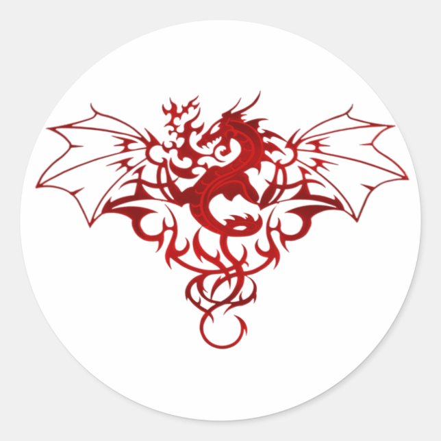 Dragon Wappen Runder Aufkleber (Vorderseite)