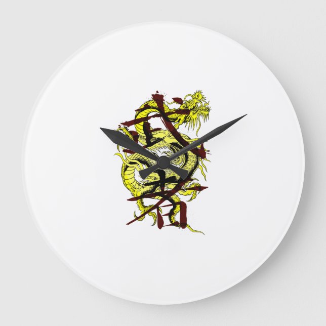 Dragon Warrior Große Wanduhr (Vorderseite)