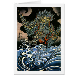 Dragon & Water Spirit Kuniyoshi Japanisch Bildende