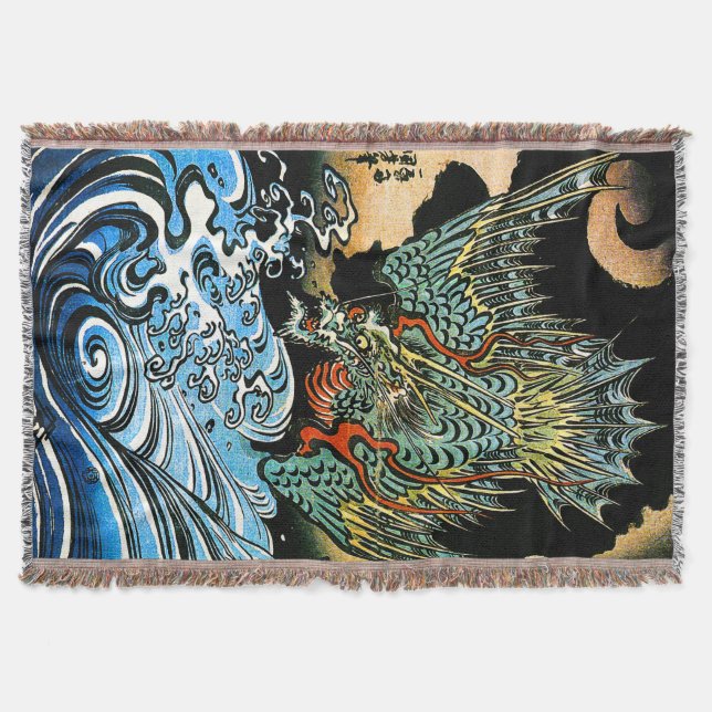 Dragon & Water Spirit Kuniyoshi Japanisch Bildende Decke (Vorderseite)