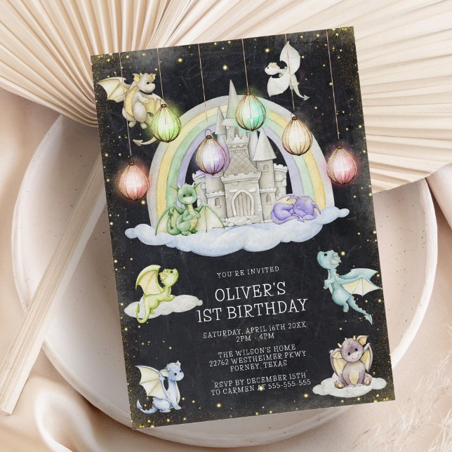 Dragon Whimsical Magic Birthday Party Einladung (Von Creator hochgeladen)
