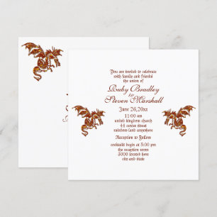 Dragon White Fantasy Wedding Thema Einladung