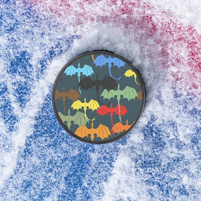 Dragon Wing Blue Flight Fantasy Eishockey Puck (Von Creator hochgeladen)