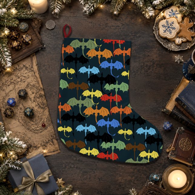 Dragon Wing Blue Flight Fantasy Großer Weihnachtsstrumpf (Von Creator hochgeladen)
